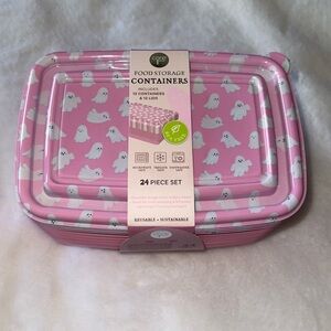 Halloween core kitchen, pink ghost Food Storage Containers 👻👻